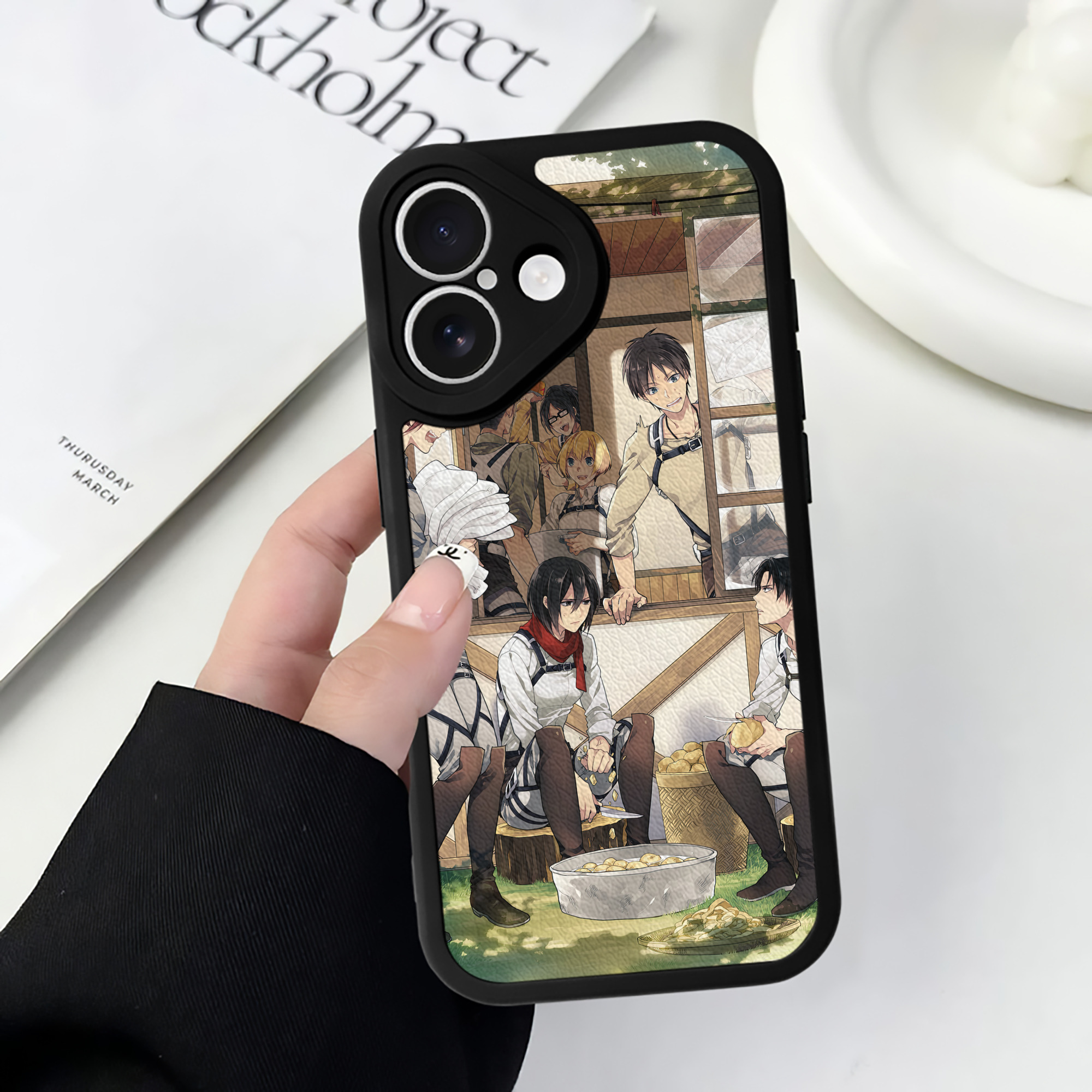 （画像用） 進撃の巨人 Attack on Titan 【iPhone 16シリーズ対応】シリコンスマホケース（レザー調） 材質：シリコン